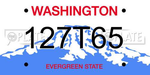 127T65 Washington License Plate
