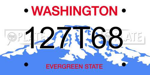 127T68 Washington License Plate