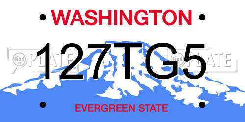 127TG5 Washington License Plate