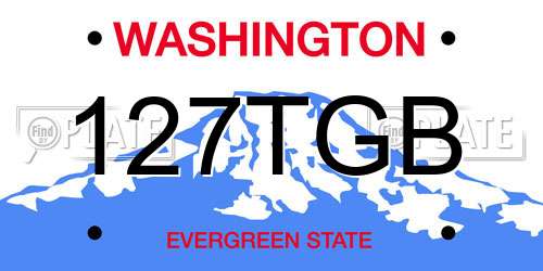 127TGB Washington License Plate