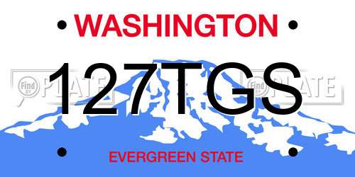 127TGS Washington License Plate