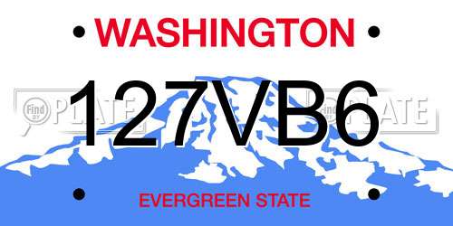 127VB6 Washington License Plate