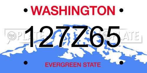 127Z65 Washington License Plate