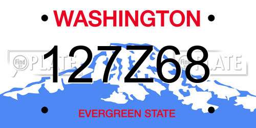 127Z68 Washington License Plate