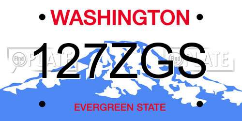 127ZGS Washington License Plate