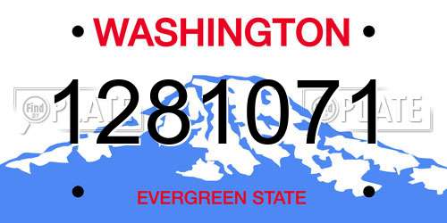 1281071 Washington License Plate