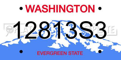 12813S3 Washington License Plate