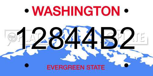 12844B2 Washington License Plate