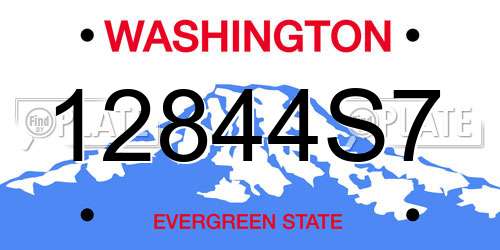 12844S7 Washington License Plate