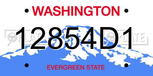 12854D1 Washington License Plate