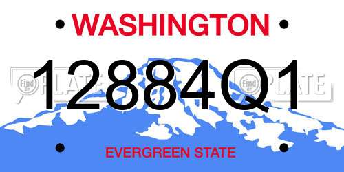 12884Q1 Washington License Plate