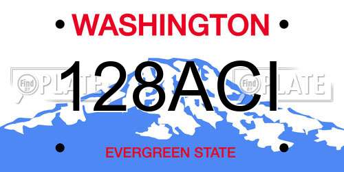 128ACI Washington License Plate