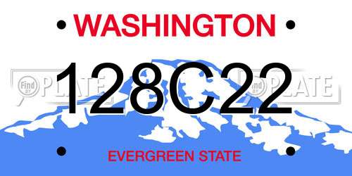 128C22 Washington License Plate