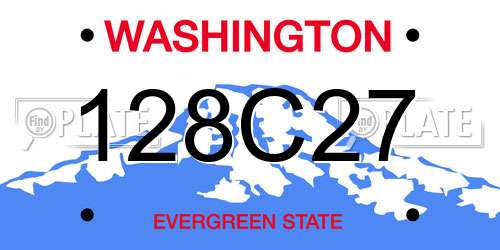 128C27 Washington License Plate