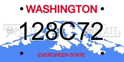 128C72 Washington License Plate