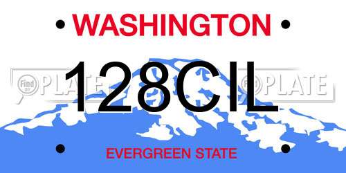 128CIL Washington License Plate