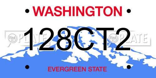 128CT2 Washington License Plate