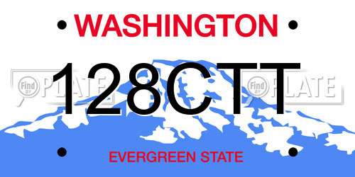 128CTT Washington License Plate