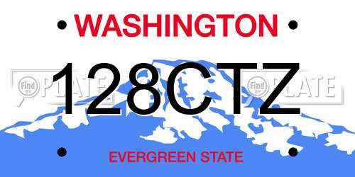 128CTZ Washington License Plate