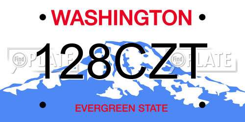 128CZT Washington License Plate