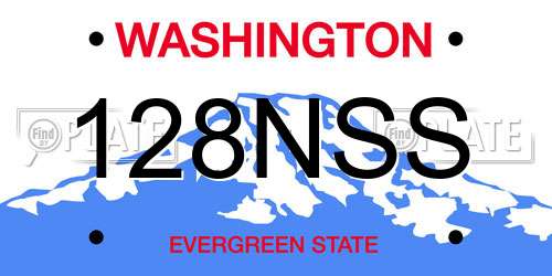 128NSS Washington License Plate