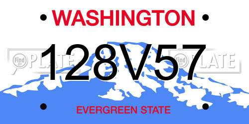 128V57 Washington License Plate