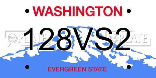 128VS2 Washington License Plate