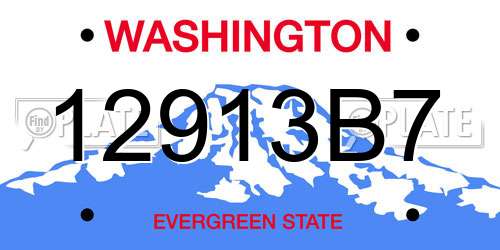 12913B7 Washington License Plate