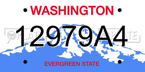 12979A4 Washington License Plate