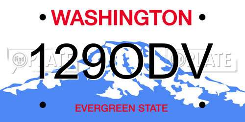 129ODV Washington License Plate
