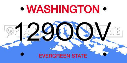 129OOV Washington License Plate