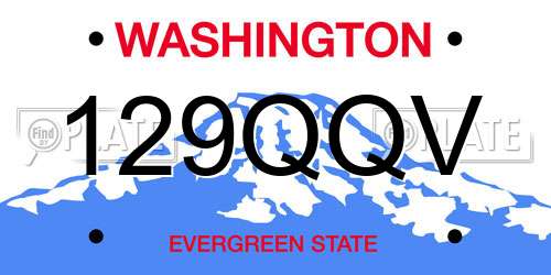 129QQV Washington License Plate