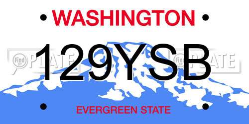 129YSB Washington License Plate