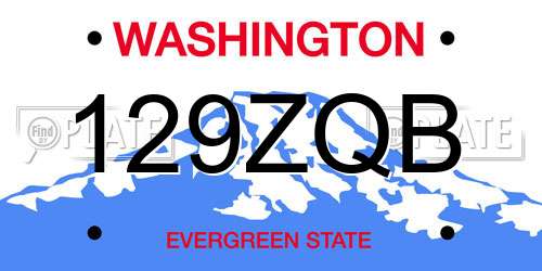 129ZQB Washington License Plate