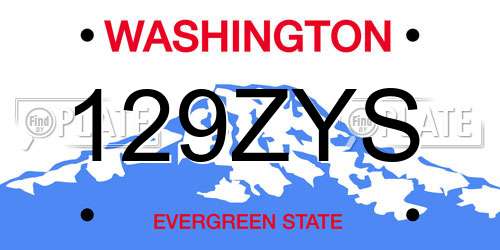 129ZYS Washington License Plate