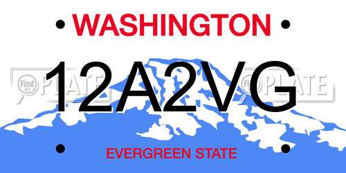 12A2VG Washington License Plate