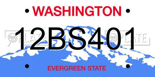 12BS401 Washington License Plate