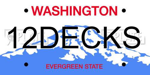 12DECKS Washington License Plate