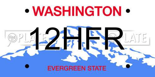 12HFR Washington License Plate