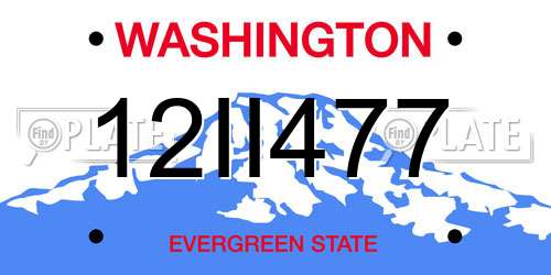 12II477 Washington License Plate