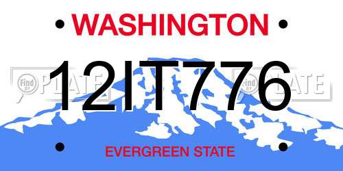 12IT776 Washington License Plate