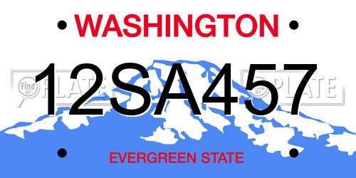 12SA457 Washington License Plate