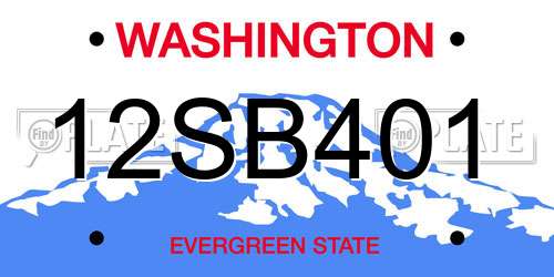 12SB401 Washington License Plate