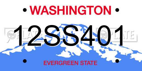 12SS401 Washington License Plate