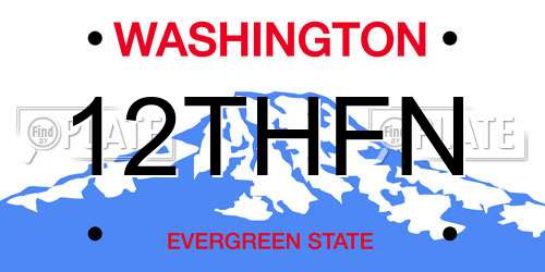 12THFN Washington License Plate