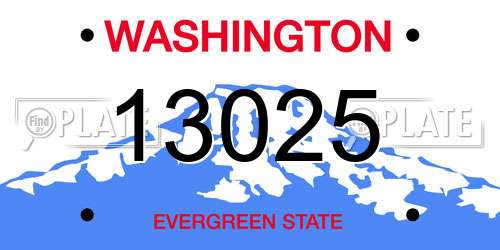 13025 Washington License Plate