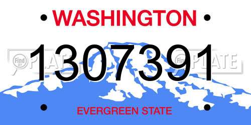 1307391 Washington License Plate