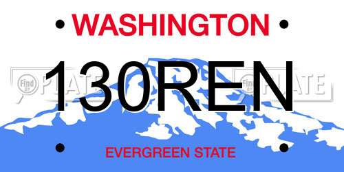 130REN Washington License Plate