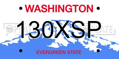 130XSP Washington License Plate