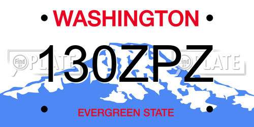 130ZPZ Washington License Plate